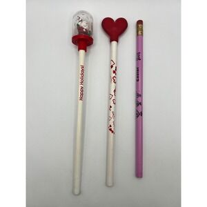 Lot Of Holiday Pencils Santa Snow Globe Valentine's‎ Day Easter UNUSED 1980s